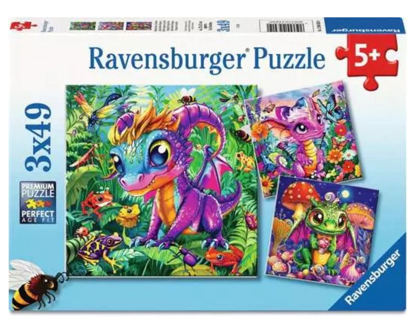 Casse-tête 3 x 49 pièces Ravensburger - Bébés dragons du jardin