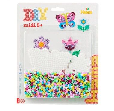 HAMA - 1100 PERLES + 2 PLAQUES FLEUR ET PAPILLON