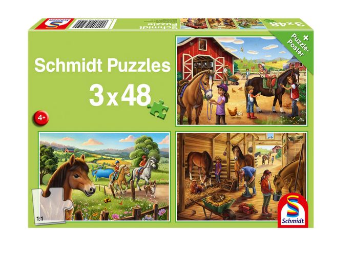CASSE-TÊTE 3 X 48 PIÈCES SCHMIDT - MES CHEVAUX PRÉFÉRÉS
