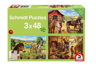 CASSE-TÊTE 3 X 48 PIÈCES SCHMIDT - MES CHEVAUX PRÉFÉRÉS