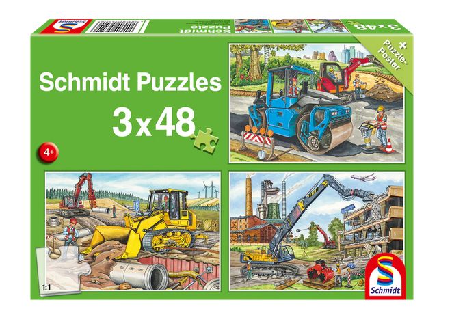 CASSE-TÊTE 3 X 48 PIÈCES SCHMIDT - SUR LE CHANTIER
