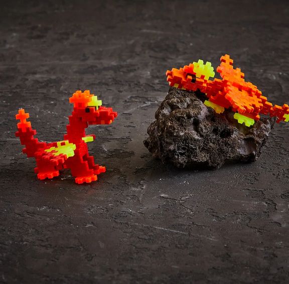 PLUS PLUS 100 PIÈCES- TUBE DRAGONS DE FEU