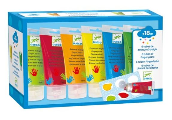 DJECO - 6 TUBES DE PEINTURE À DOIGTS