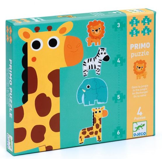 CASSE-TÊTEPROGRESSIF 3-4-5-6 PIÈCES DJECO - DANS LA JUNGLE