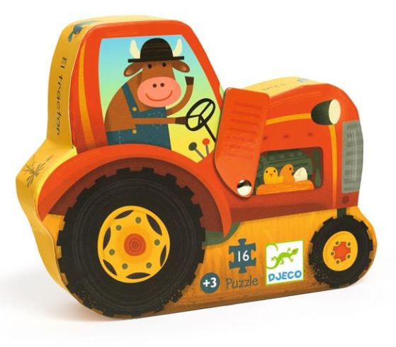 CASSE-TÊTE SILHOUETTE 16 PIÈCES DJECO - TRACTEUR