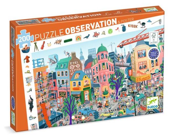 CASSE-TÊTE OBSERVATION 200 PIÈCES DJECO - LA VILLE