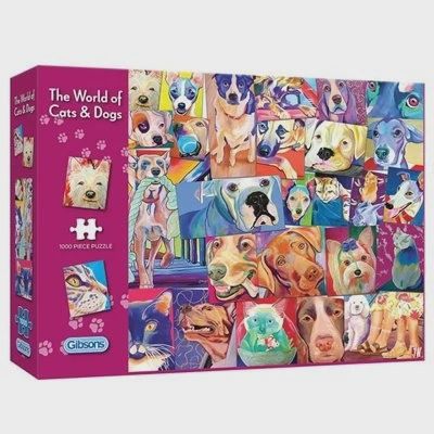 CASSE-TÊTE 1000 PIÈCES GIBSONS - THE WORLD OF CATS &amp; DOGS