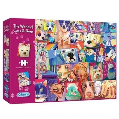 Casse-tête 1000 pièces Gibsons - The World of Cats &amp; Dogs