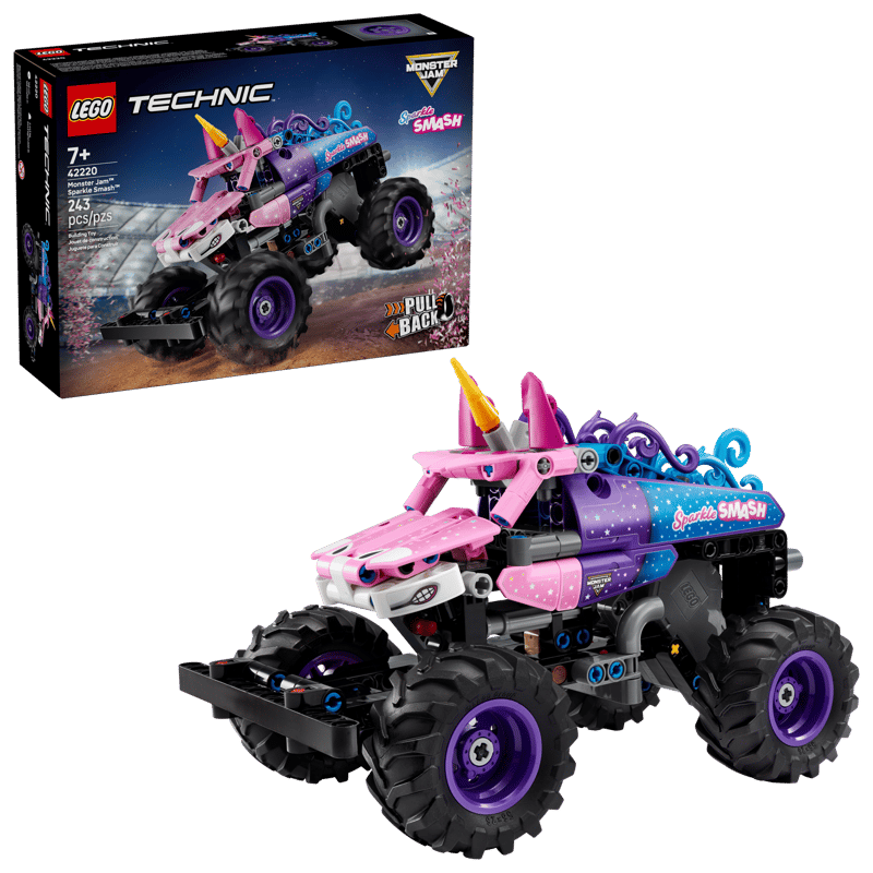 LEGO TECHNIC 42220 - MONSTER JAM SPARKLE SMASH À RÉTRO-FRICTION
