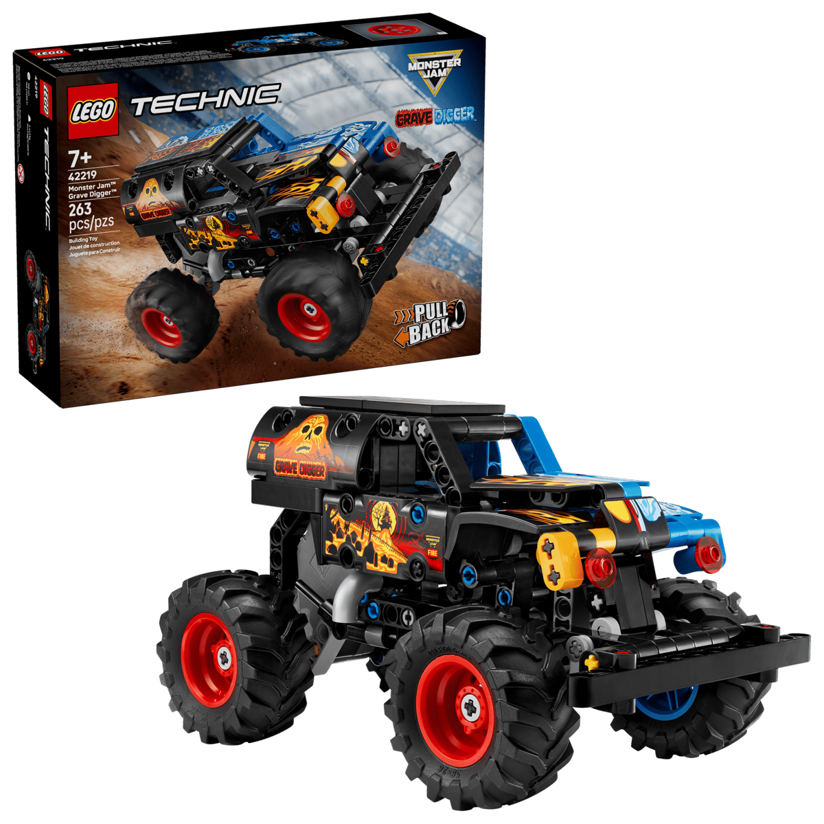 LEGO TECHNIC 42219 - MONSTER JAM GRAVE DIGGER FEU ET GLACE