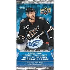 Carte d'Hockey upper Deck 22-23 hobby- exclusive glacial graphs autograph carte