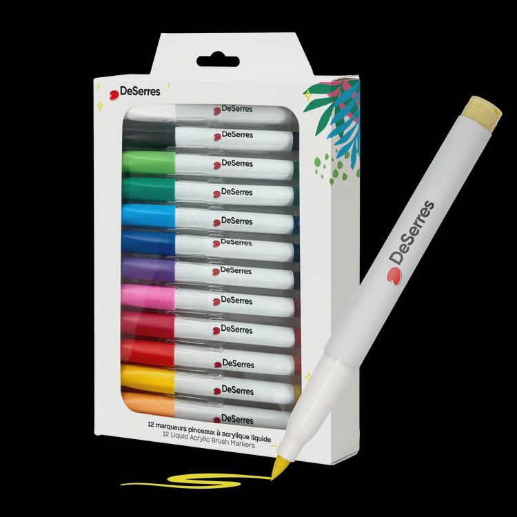 DESERRE - 12 MARQUEURS ACRYLIQUE PINCEAUX