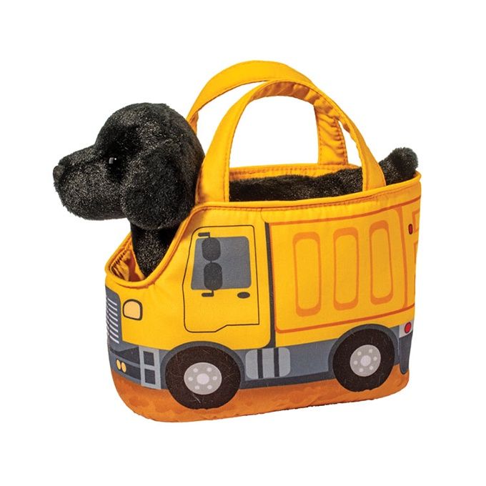 PELUCHE DOUGLAS - SAC DE CAMION DE CONSTRUCTION AVEC LABRADOR NOIR