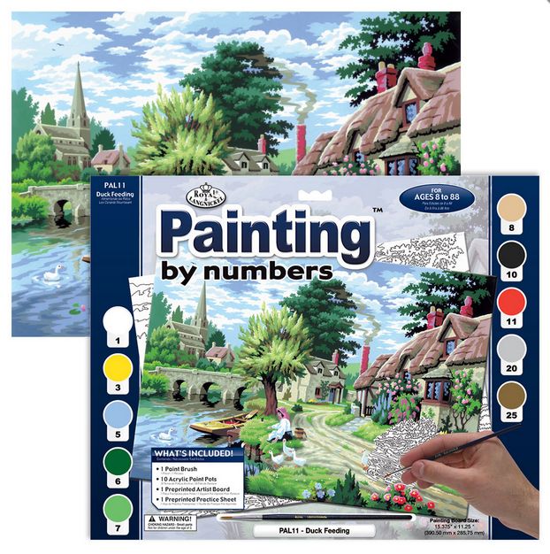 Peinture à numéros Adulte large - Nourrir les canards