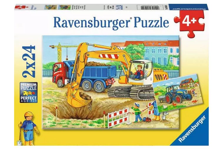 Casse-tête 2 x 24 pièces Ravensburger - Ferme et construction