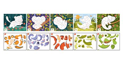 Autocollant par numéro - Animaux mystérieux