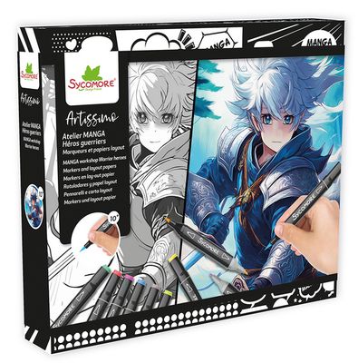Artissimo- 10 tableaux Atelier Manga et marqueurs - Héros guerriers