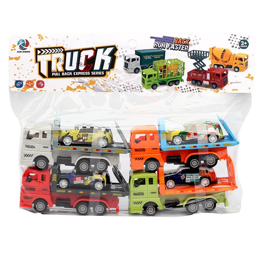 Ensemble de 4 camions-remorques à tirer
