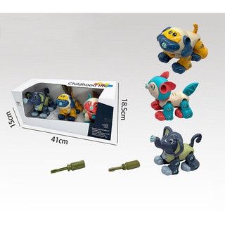 Ensemble de 3 animaux robots à assembler