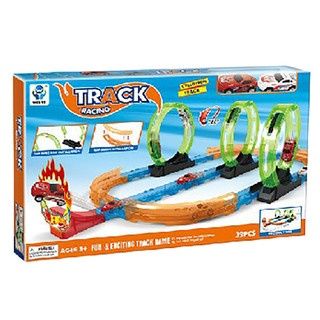 Piste de course triple boucle 32 pièces