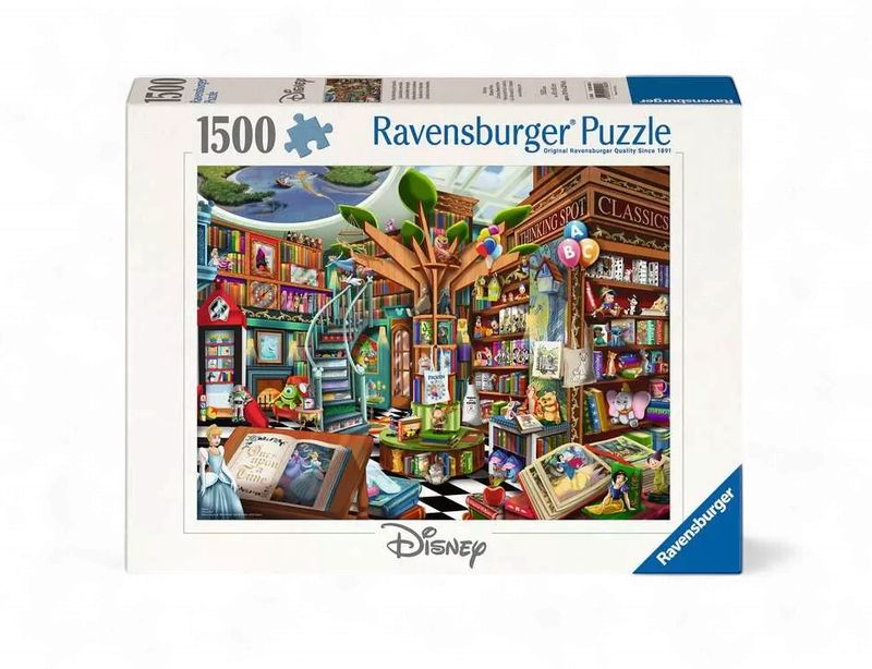 Casse-tête 1500 pièces Ravensburger Disney - La librairie des Merveilles Disney