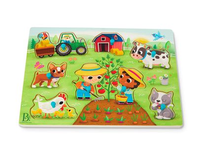Casse-tête de bois "Peek &amp; Explore" 8 pièces - Animaux &amp; ferme