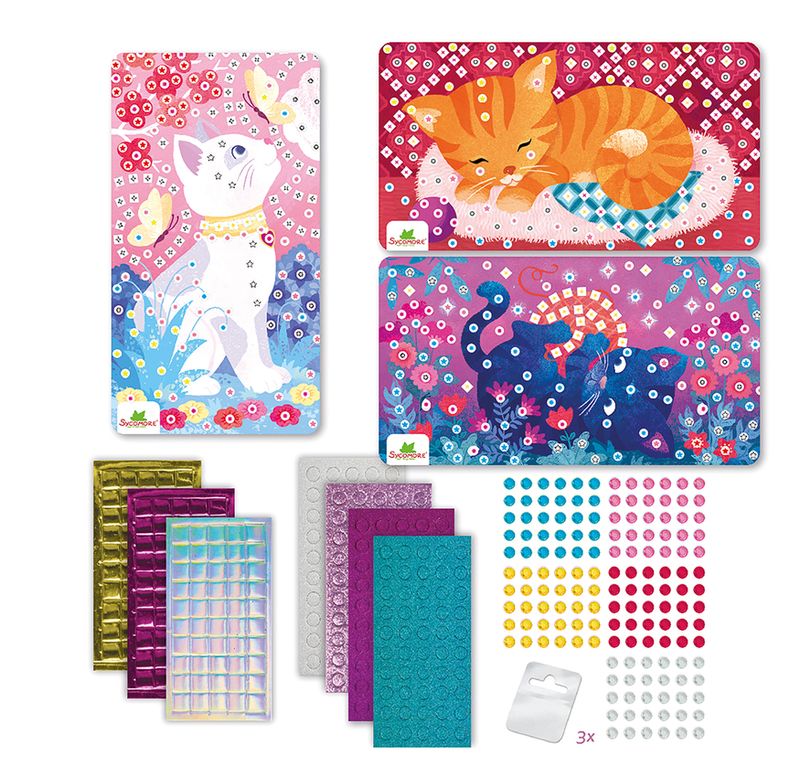 3 Mini Mosaïques - Chats