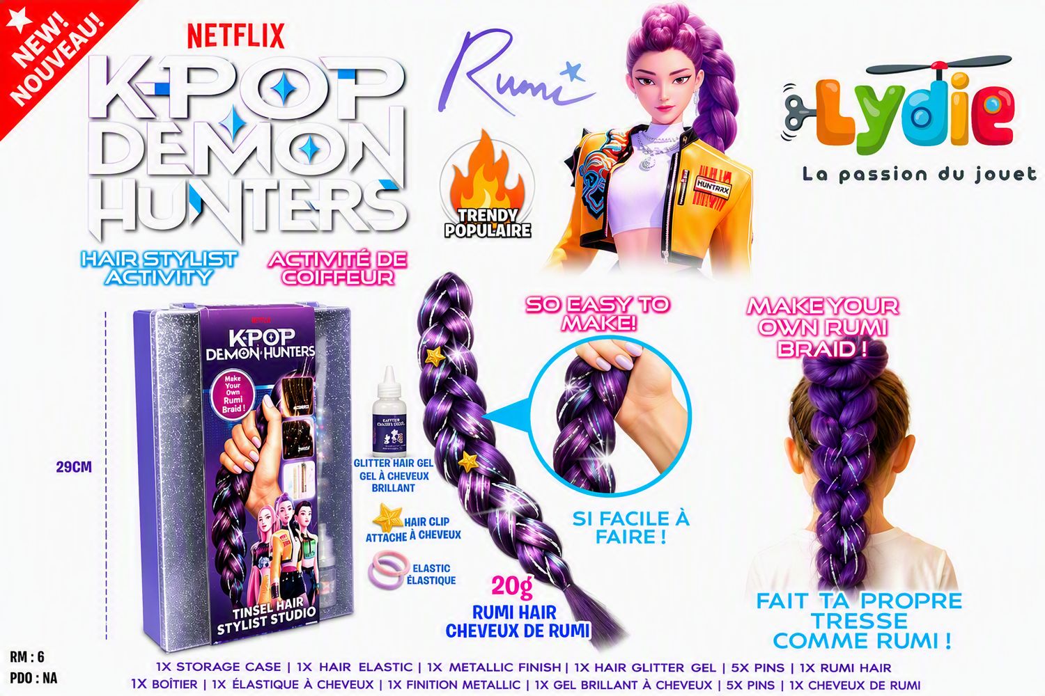 Fausse tresse de Rumi de KPop Demon Hunters
