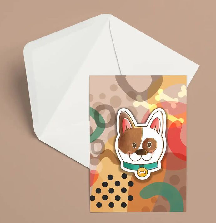 Carte de souhaits Pico tatoo - Vinyle-Chien