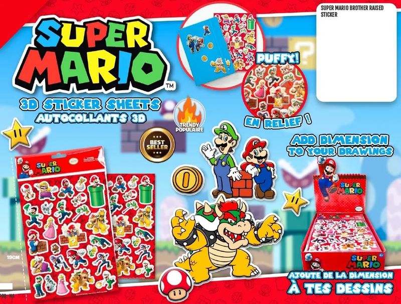Super Mario - Autocollants relief 3D