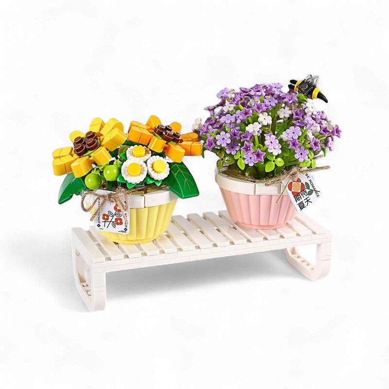 LOZ Block - Gypsophile et marguerite avec pots
