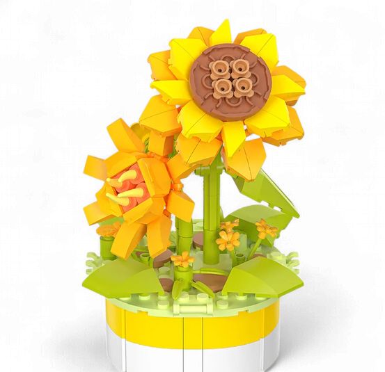 Mini bricks pot de fleur - Tournesol