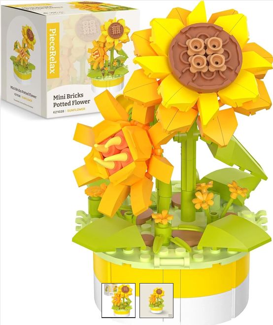 Mini bricks pot de fleur - Tournesol