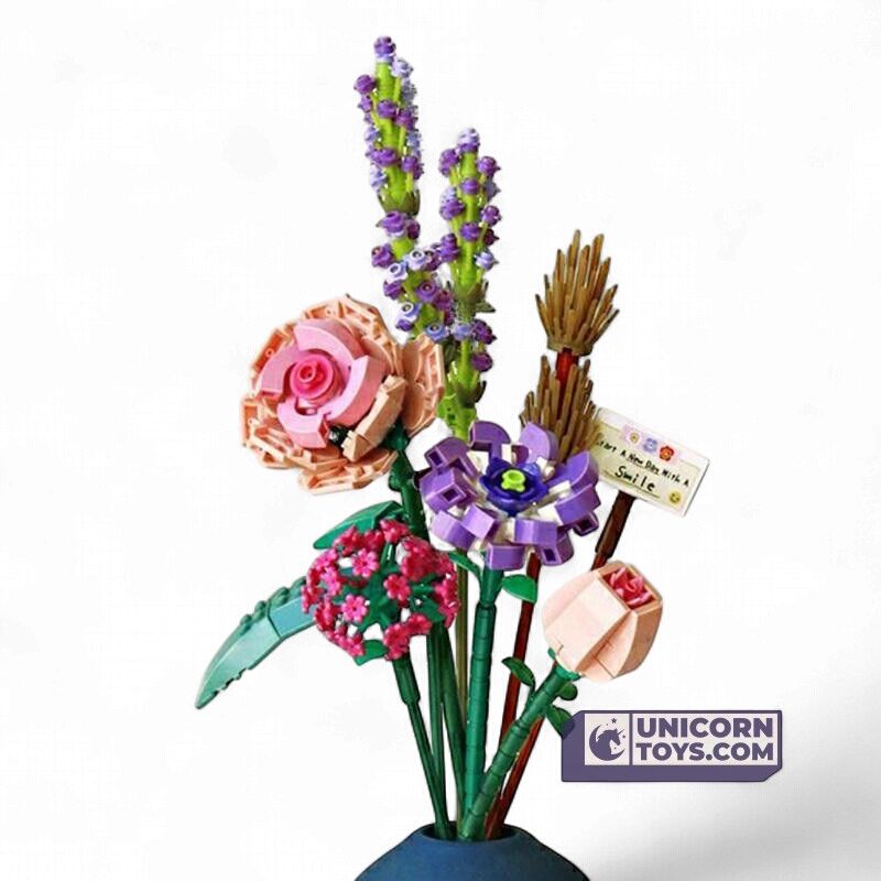 LOZ Block - Rose camélia lavande orchidée éternelle