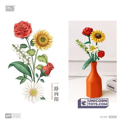 LOZ Block - Roses et tournesols éternelles