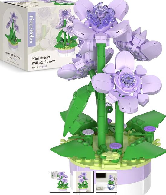 Mini bricks pot de fleur - Violette
