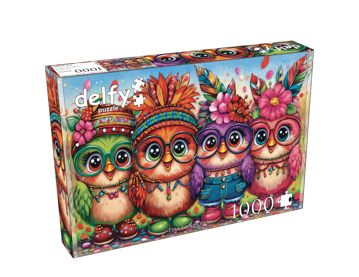 Casse-tête 1000 pièces Delfy - Four Funky Chicks