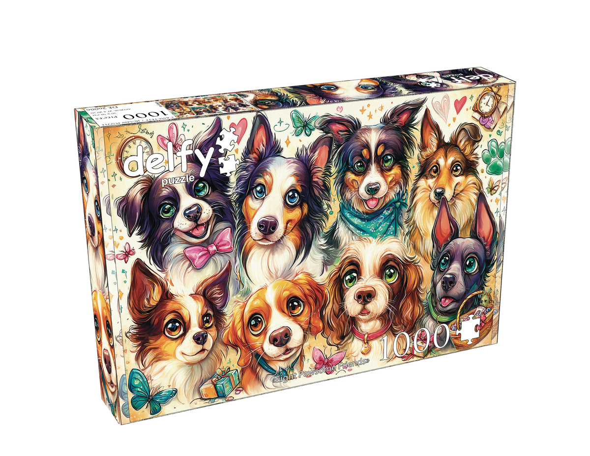 Casse-tête 1000 pièces Delfy - Eight Pawsome Friends