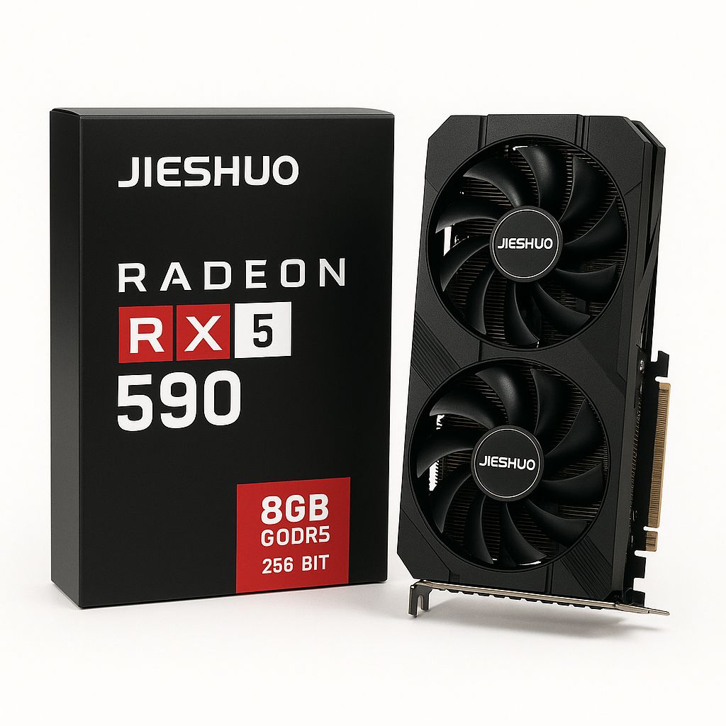 JIESHUO AMD Radeon RX 590 8GB GDDR5 256-Bit Graphics Card