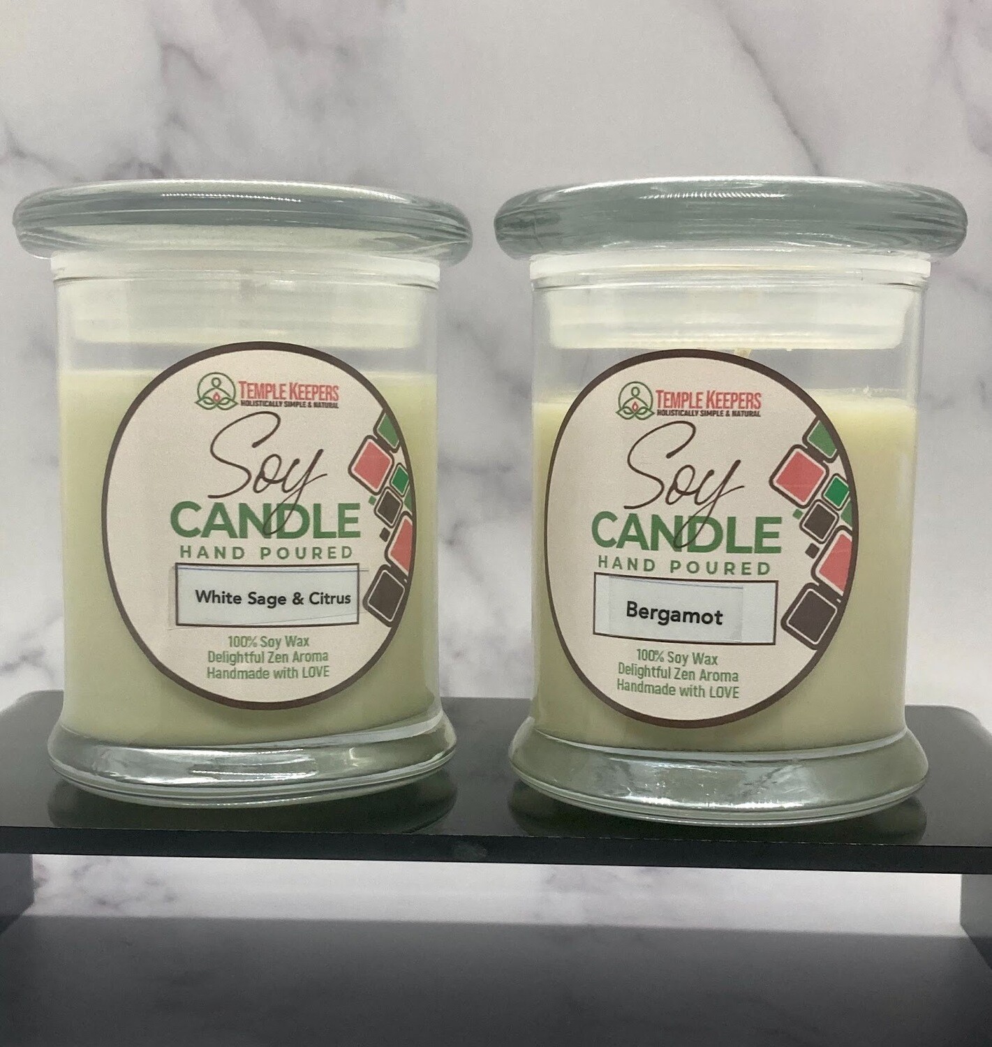 Hand-poured Soy Candles Glass Jar - Eight oz