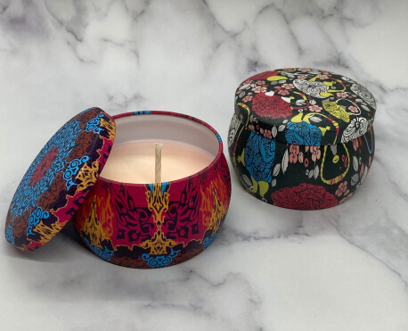 Hand-poured Soy Candles  DESIGNER Tin Can - 4 oz.