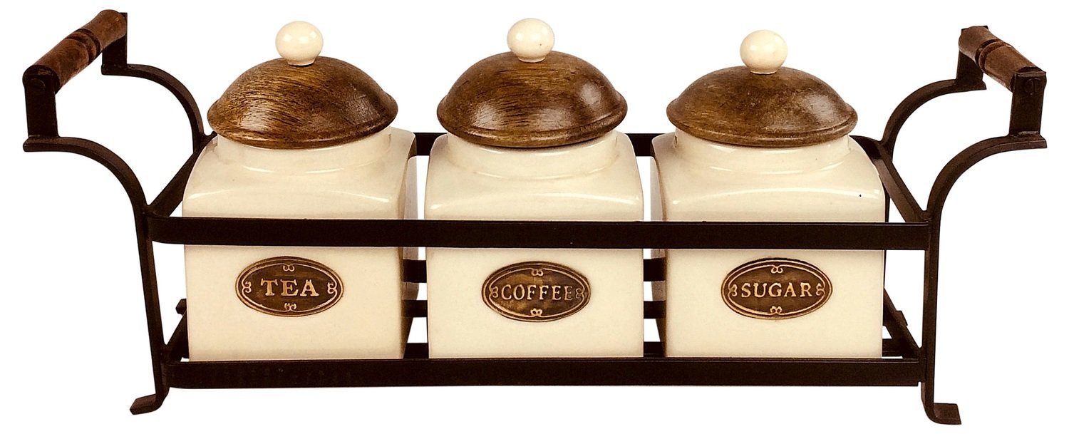 rustic tea coffee sugar canisters