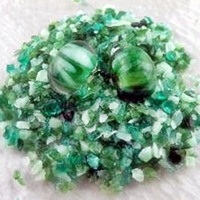 COE90 Dual Tone Chunky Frit Bits - Green Mix