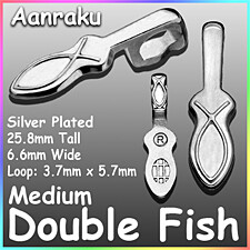 925 Sølvbelagt "Double Fish" Smykkeplate