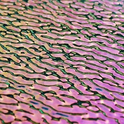 Dikroitisk på klar &quot;Ripple&quot; - YellowGreen/Magenta