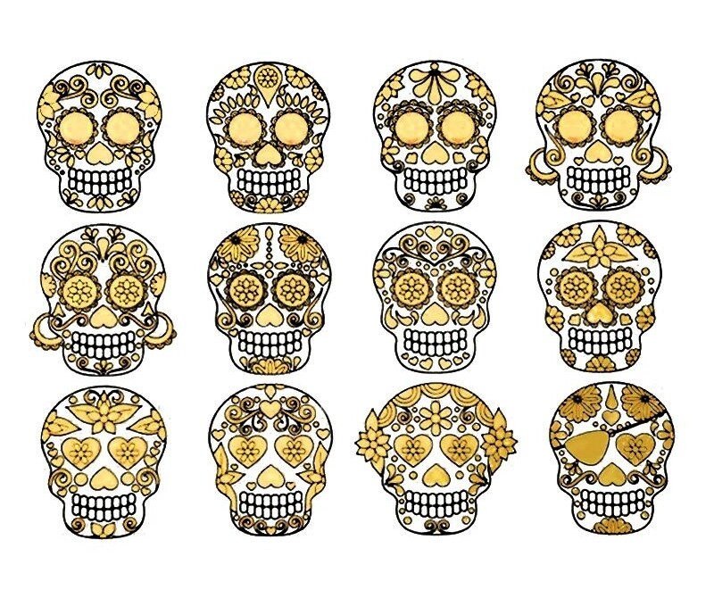 Sugar Skull Decals, 3pk
