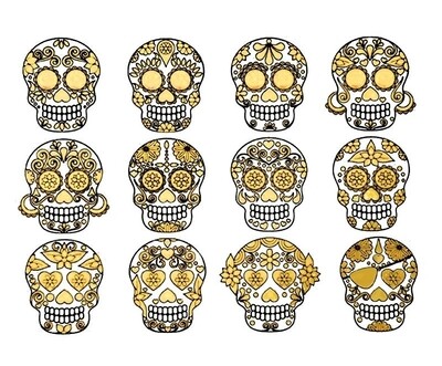 Sugar Skull Decals, 3pk