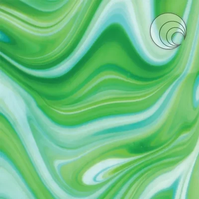 Mintgreen on White &quot;Lagoon&quot; OpalArt™ (System96 Fusible)