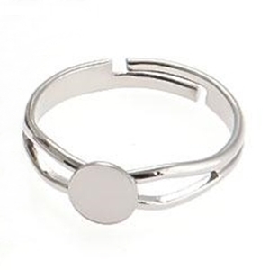 Sølvbelagt Justerbar Ringer - Elegant, Størrelse på limeplaten:: 6 mm