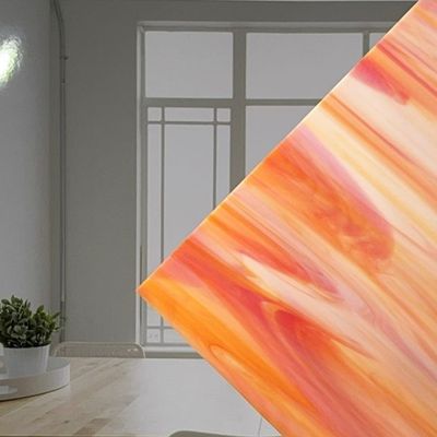 White/Orange-Red Opal